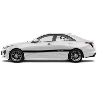 2 New Decal Sticker Stylish Doors Accent Two Trim Lines vinyl Decal for Cadillac CT4
