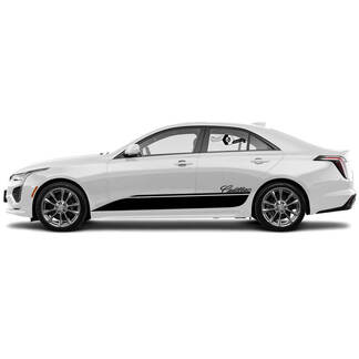 2 New Decal Sticker Stylish Doors Accent Rocker Panel Trim Lines Side Wrap vinyl Decal for Cadillac CT4
