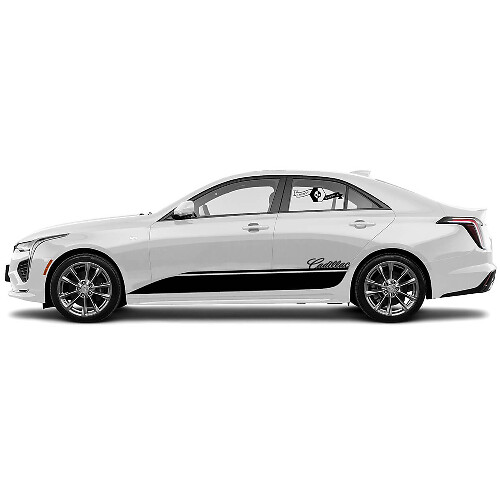 2 New Decal Sticker Stylish Doors Accent Rocker Panel Trim Lines Side Wrap vinyl Decal for Cadillac CT4
