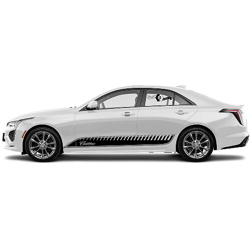 2 New Decal Sticker Stylish Doors Accent Trim Boundary Lines Pockmarked Wrap vinyl Decal for Cadillac CT4
