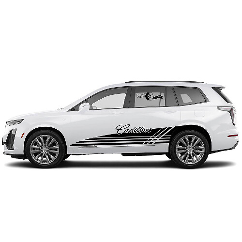 2 New Decal Sticker Stylish Rocker Panel Accent Lines Wrap vinyl Decal for Cadillac XT6
