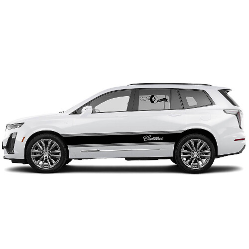 2 New Decal Sticker Stylish Rocker Panel Stripe Wrap vinyl Decal for Cadillac XT6
