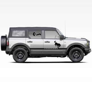 Pair of Bronco horse stallion Logo Side Stripe Decals Stickers for Ford Bronco 2021
