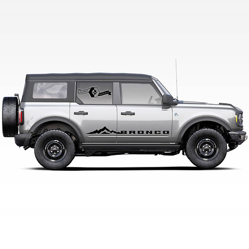 Pair of Bronco Side Mountains Doors Stripe Decals Stickers for Ford Bronco 2021

