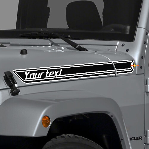 Custom Outline Hood Stripes Vinyl Decal for Jeep Wrangler and CJ