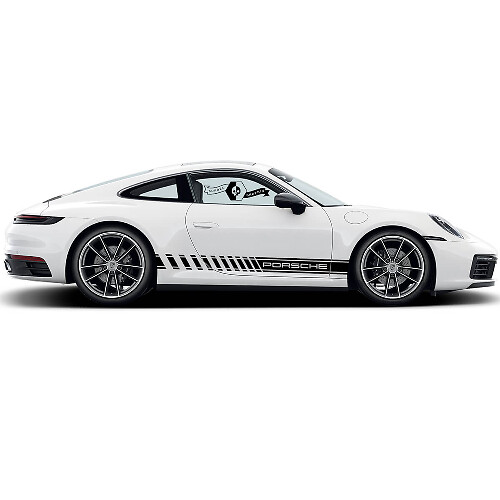 2 Porsche 911 Porsche Carrera Classic Side oblique line Stripes Doors Kit Decal Sticker
