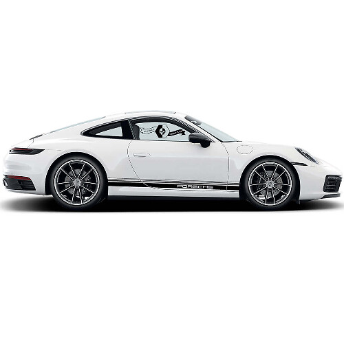 Porsche Lettering Side Stripes Vinyl Decal Set for Porsche 911 Carrera