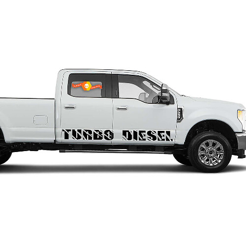 2 TURBO DIESEL ROCKER PANEL VINYL Stickers Decals fit to Ford F-250 Super Duty
