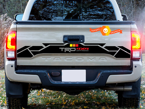 Tailgate Rear Vinyl Decal Vintage Colors TRD 4x4 Off Road for Toyota Tacoma Sticker TEQ
