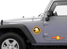 Golden Eagle Round Vinyl Decal for Jeep Wrangler_2