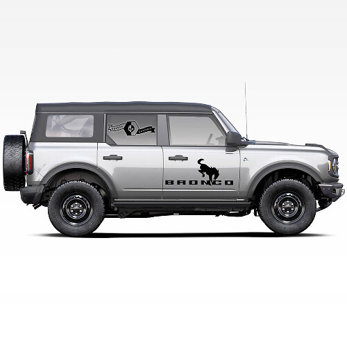2 Bronco Logo horse stallion Side Doors Decals Stickers for Ford Bronco 2021
