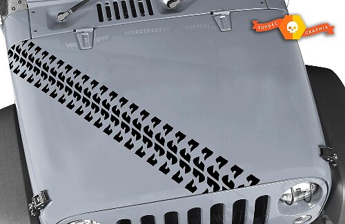 Tire Track Hood Stripe Vinyl Decal for Jeep Wrangler