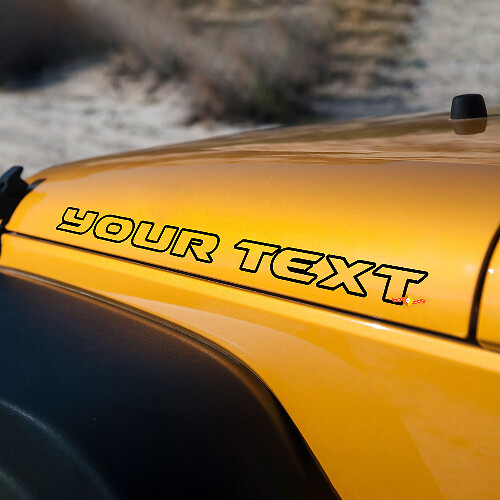 Outline Lettering Hood Vinyl Decal for Jeep Rubicon 