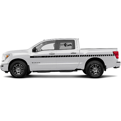 Pair Nissan Decal Doors Rocker Panel Stripe Sticker For Nissan Titan Side Vinyl Stickers Dotted Line
