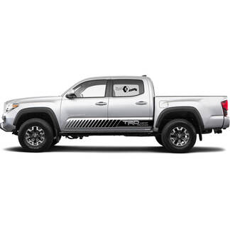 2X Toyota Tacoma TRD Off Road 2021 (X-P) side Vinyl Decals Rocker Panel Striped Graphics Rally Sticker
