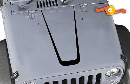 U-shaped Center Hood Vinyl Decal for Jeep Wrangler 
