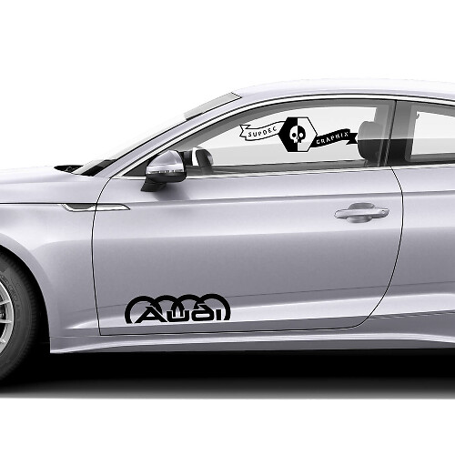 Pair Audi A5 Car Styling Vinyl Auto Car Sticker for Audi Door Side Uniform Style

