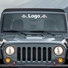 Custom Logo & Flags Windshield Vinyl Decal for Jeep _2