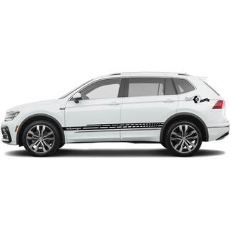 Volkswagen TIGUAN 2x Side Stripes Body decal Graphics vinyl Stickers lattice Style
