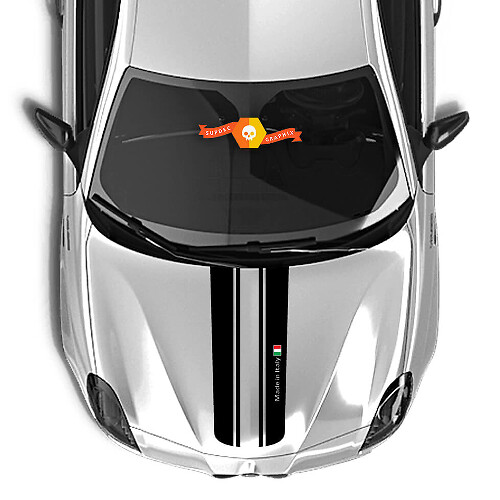 Alfa Romeo bonnet sticker Italy Flag Two Separated Lines 2021
