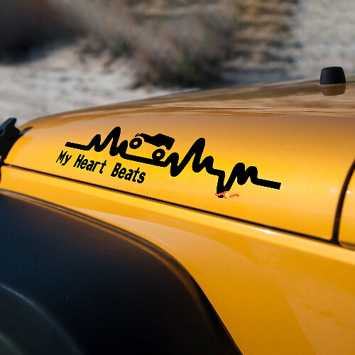 Heartbeat Style Hood Vinyl Decals for Jeep Wrangler