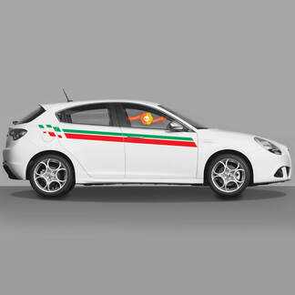 2x Doors Body Decal fits Alfa Romeo Giulietta decals Vinyl Graphics Italy Flag snippet 2021
