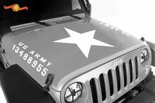2 Jeep Wrangler US Army Hood Vinyl Decal Sticker 2