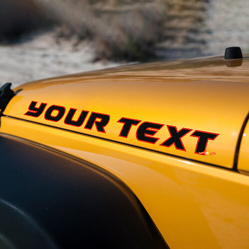 Outline Snscription Hood Vinyl Decal for Jeep Wrangler Rubicon  
