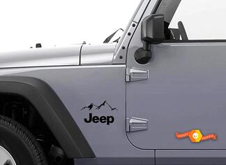 2 Jeep Mountain JK Hood Colors Sticker Decal#3