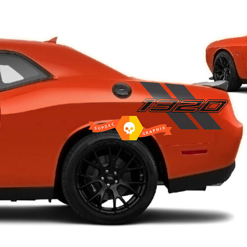 2 colours Side Bed Vinyl Decal Stickers Kit for Dodge Challenger R/T Scat Pack 1320
