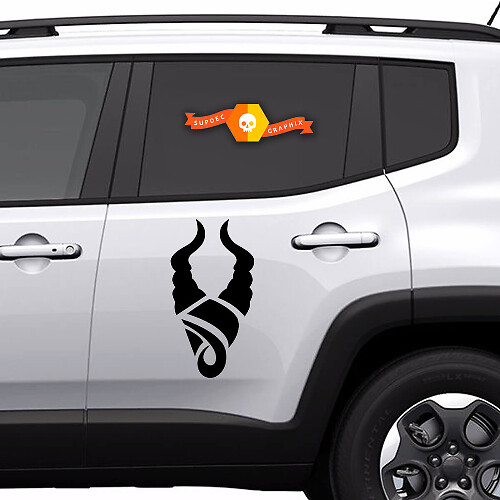 Pair Vinyl Decals side Graphic Stickers Jeep Renegade Silhouette Capricorn New 2022
