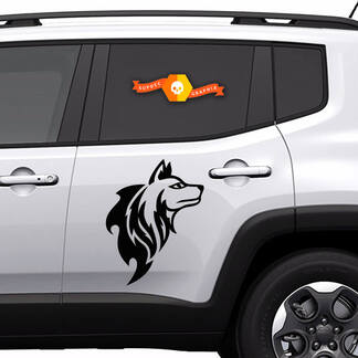 2x Vinyl Decals side Graphic Stickers Jeep Renegade dog silhouette New 2022
