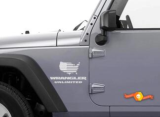 2 Jeep USA Flag Maps jk Wrangler decals