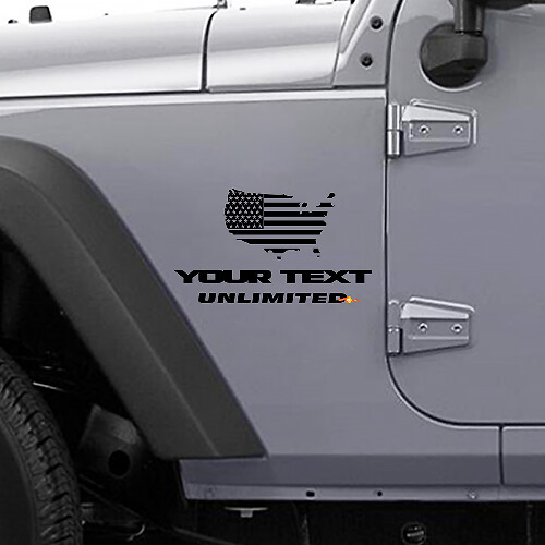 USA Flag Side Vinyl Decal Sticker for Jeep Wrangler JK