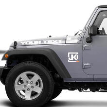 Custom Text USA Flag JK Logo Hood & Side Vinyl Decal Kit for Jeep Wrangler JK_2