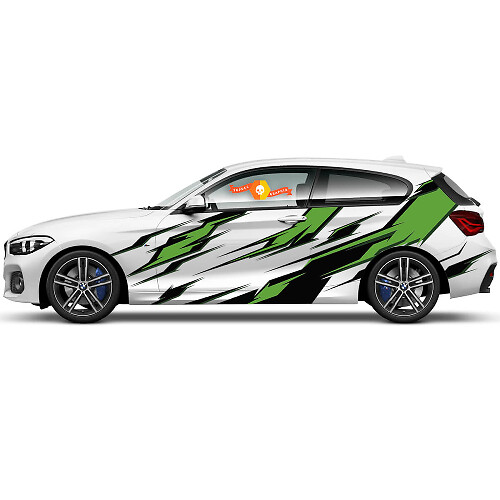 Pair Vinyl Decals Graphic Stickers side for BMW 1 Series 2015 Ninja style
