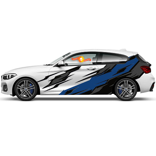 Pair Vinyl Decals Graphic Stickers side for BMW 1 Series 2015 Ninja Strike
