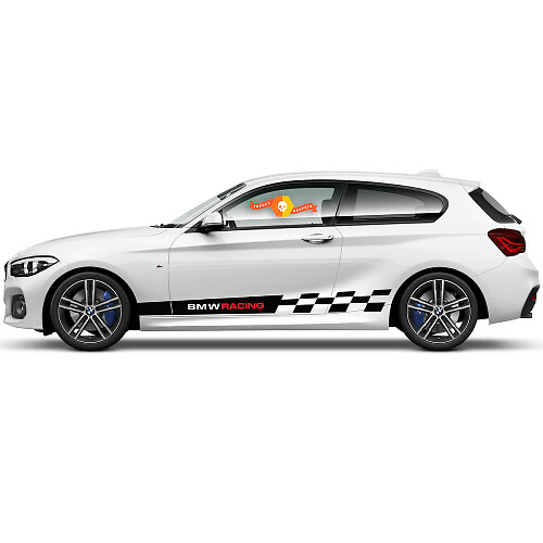 Pair Vinyl Decals Graphic Stickers side for BMW 1 Series 2015 with BMW racing line finish
