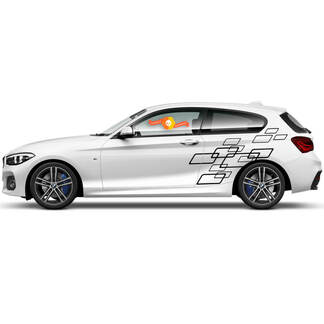 Pair Vinyl Decals Graphic Stickers side bmw 1 series 2015 squares style
