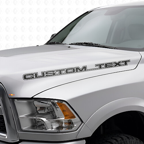 Custom Outline Lettering Hood Vinyl Decal Set for Dodge Ram Power Wagon