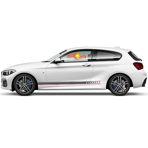 2x Vinyl Decals Graphic Stickers side bmw 1 series 2015 rocker panel Racing style gray
