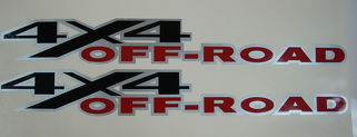 2 DODGE RAM 4x4 OFF ROAD TRUCK Silver Outline Vinyl Decals Stick
