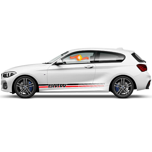 2x Vinyl Decals Graphic Stickers for the side of BMW 1 Series 2015 rocker panel in Racing style new

