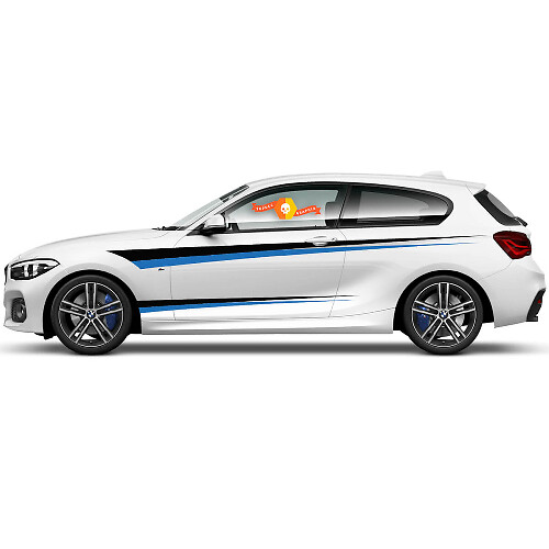 2 x Vinyl Decals Graphic Stickers side BMW 1 Series 2015 door straight stripes
