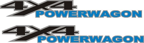 2 DODGE RAM 4x4 Blue POWER WAGON TRUCK Vinyl Decals Stickers