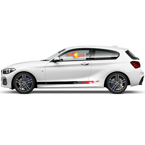 Racing Style Side Stripes Vinyl Decal For BMW 1 series 2015