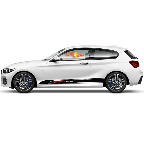2x Vinyl Decals Graphic Stickers for the side of a BMW 1 Series 2015 rocker panel Sport Edition
