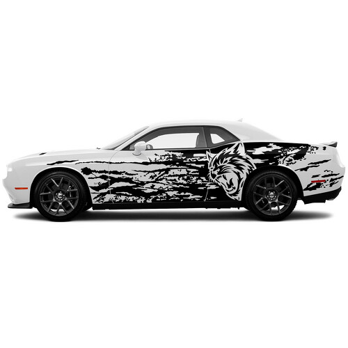 Wildcat Logo Grunge Style Side Vinyl Decal Sticker for Dodge Challenger