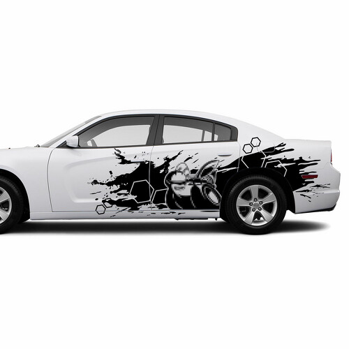 Super Bee in Splash Style Side Vinyl Decal Sticker for Dodge Challenger