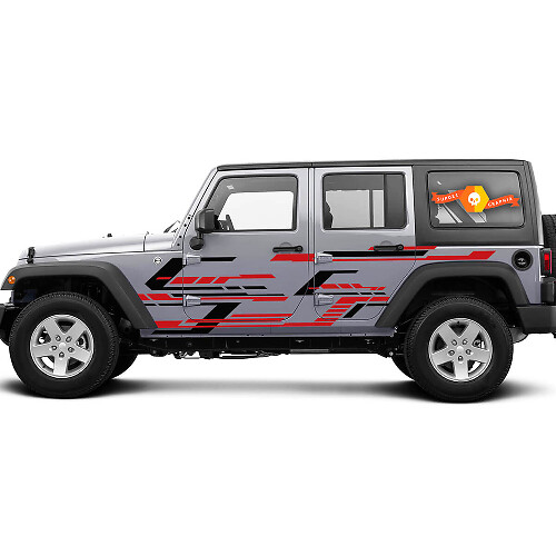 2 Colours New JEEP Decal Sticker mud splash side door graphics Wrangler Door
